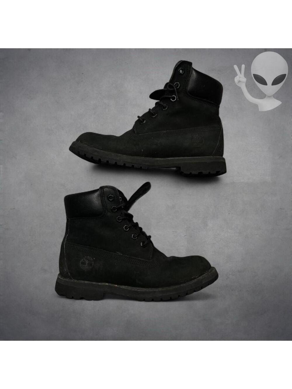 Timberland Premium 6 Inch Waterproof Boots Black Nubuck Womens US 7 M 10361